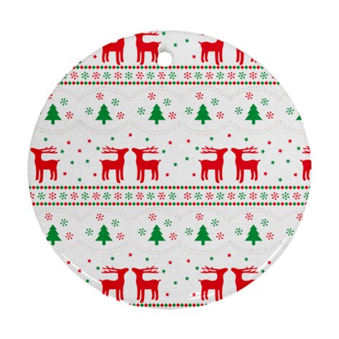 Red Green And Blue Christmas Themed Illustration Ornament (Round) from ArtsNow.com Front