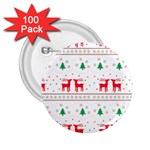 Red Green And Blue Christmas Themed Illustration 2.25  Buttons (100 pack) 