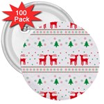 Red Green And Blue Christmas Themed Illustration 3  Buttons (100 pack) 