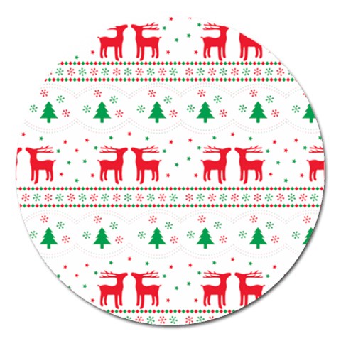 Red Green And Blue Christmas Themed Illustration Magnet 5  (Round) from ArtsNow.com Front