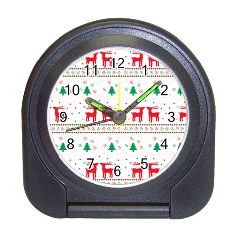 Red Green And Blue Christmas Themed Illustration Travel Alarm Clock from ArtsNow.com Front