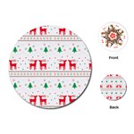 Red Green And Blue Christmas Themed Illustration Playing Cards Single Design (Round)