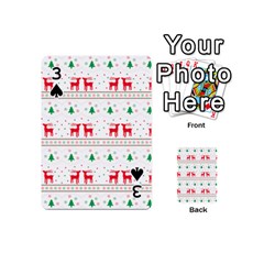 Red Green And Blue Christmas Themed Illustration Playing Cards 54 Designs (Mini) from ArtsNow.com Front - Spade3