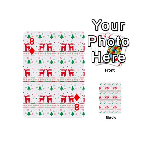 Red Green And Blue Christmas Themed Illustration Playing Cards 54 Designs (Mini) from ArtsNow.com Front - Diamond8