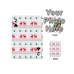 Red Green And Blue Christmas Themed Illustration Playing Cards 54 Designs (Mini) from ArtsNow.com Front - Club2