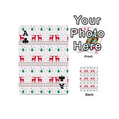 Ace Red Green And Blue Christmas Themed Illustration Playing Cards 54 Designs (Mini) from ArtsNow.com Front - ClubA