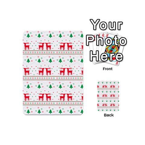 Red Green And Blue Christmas Themed Illustration Playing Cards 54 Designs (Mini) from ArtsNow.com Back