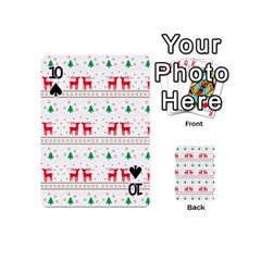 Red Green And Blue Christmas Themed Illustration Playing Cards 54 Designs (Mini) from ArtsNow.com Front - Spade10