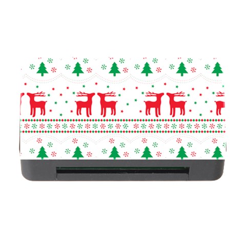 Red Green And Blue Christmas Themed Illustration Memory Card Reader with CF from ArtsNow.com Front