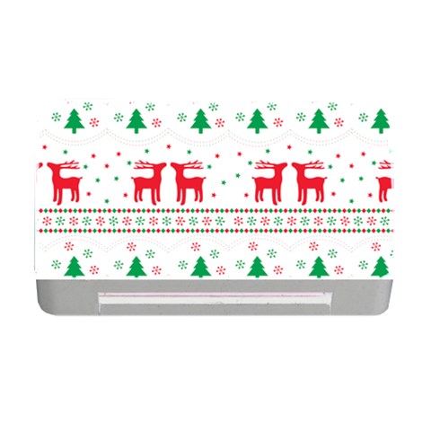 Red Green And Blue Christmas Themed Illustration Memory Card Reader with CF from ArtsNow.com Front