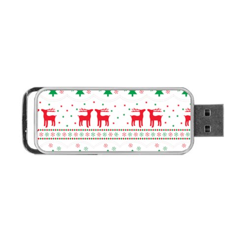 Red Green And Blue Christmas Themed Illustration Portable USB Flash (Two Sides) from ArtsNow.com Back