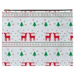 Red Green And Blue Christmas Themed Illustration Cosmetic Bag (XXXL)