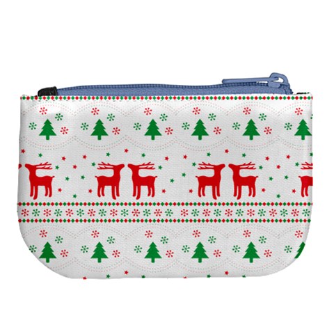 Red Green And Blue Christmas Themed Illustration Large Coin Purse from ArtsNow.com Back