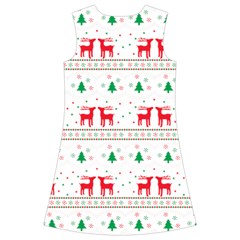 Red Green And Blue Christmas Themed Illustration Kids  Short Sleeve Velvet Dress from ArtsNow.com Back