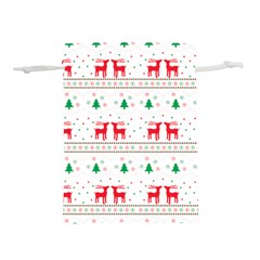 Red Green And Blue Christmas Themed Illustration Lightweight Drawstring Pouch (S) from ArtsNow.com Front