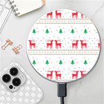 Red Green And Blue Christmas Themed Illustration Wireless Fast Charger(White)