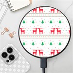 Red Green And Blue Christmas Themed Illustration Wireless Fast Charger(Black)