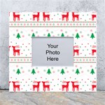 Red Green And Blue Christmas Themed Illustration White Wall Photo Frame 5  x 7 