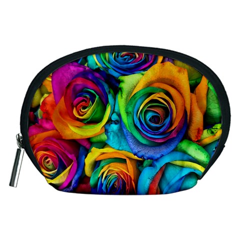 Colorful Roses Bouquet Rainbow Accessory Pouch (Medium) from ArtsNow.com Front