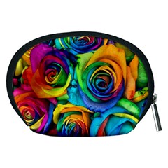 Colorful Roses Bouquet Rainbow Accessory Pouch (Medium) from ArtsNow.com Back