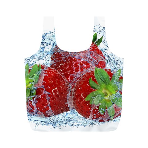 Red Strawberries Water Squirt Strawberry Fresh Splash Drops Full Print Recycle Bag (M) from ArtsNow.com Back