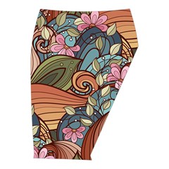 Multicolored Flower Decor Flowers Patterns Leaves Colorful Midi Wrap Pencil Skirt from ArtsNow.com  Front Right 