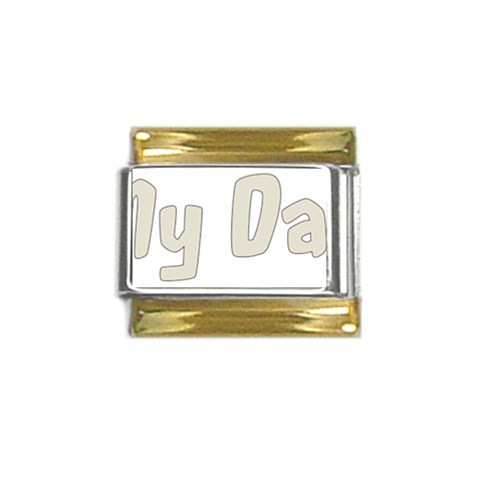 fatherday222 Gold Trim Italian Charm (9mm) from ArtsNow.com Front