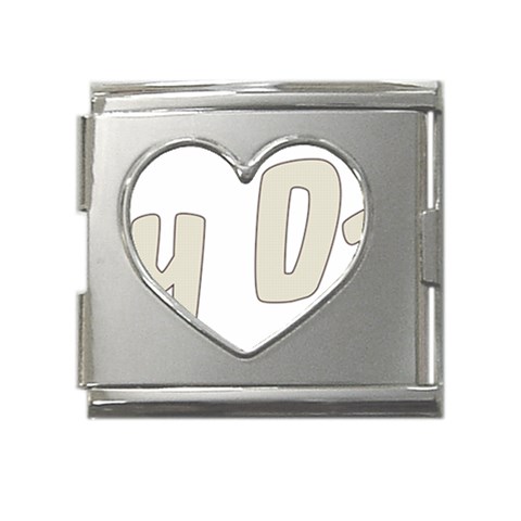 fatherday222 Mega Link Heart Italian Charm (18mm) from ArtsNow.com Front