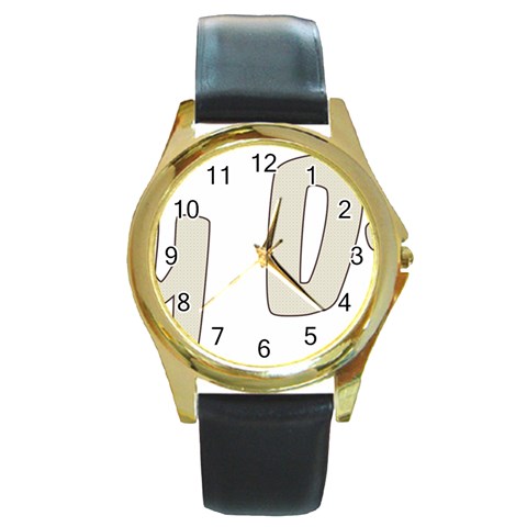 fatherday222 Round Gold Metal Watch from ArtsNow.com Front