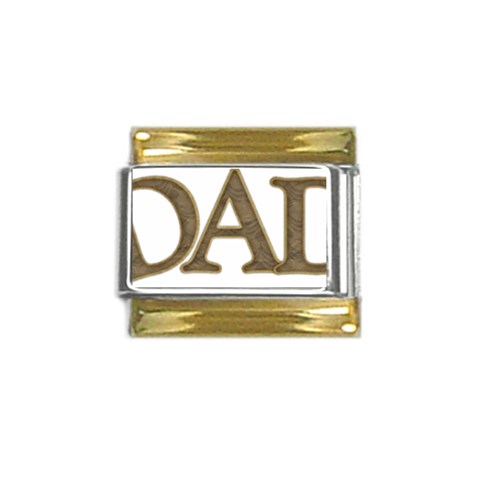 fatherday221 Gold Trim Italian Charm (9mm) from ArtsNow.com Front