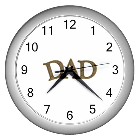 fatherday221 Wall Clock (Silver) from ArtsNow.com Front