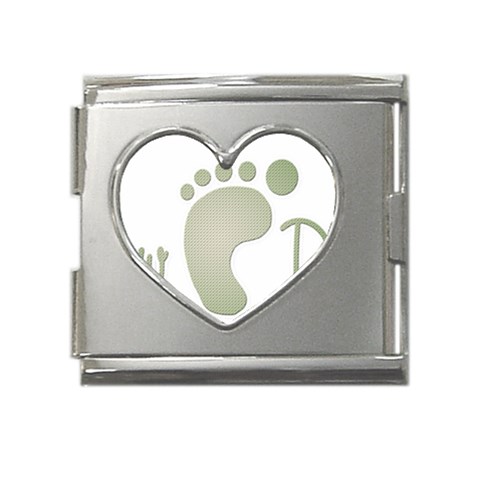 New dad Mega Link Heart Italian Charm (18mm) from ArtsNow.com Front