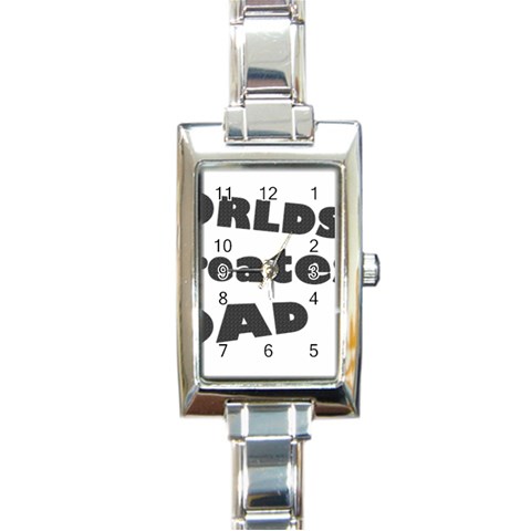 dad Rectangular Italian Charm Watch from ArtsNow.com Front