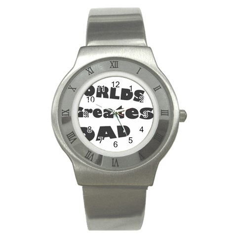 dad Stainless Steel Watch from ArtsNow.com Front