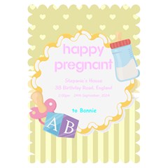 Happy Pregnant Invitation Card 5  x 7  (Scallop) from ArtsNow.com Front