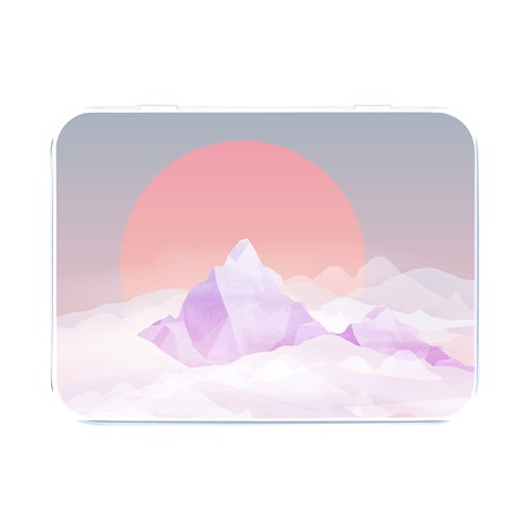 Mountain Sunset above Clouds Flip Top Metal Box (Silver)   from ArtsNow.com Front