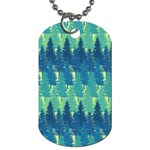 Christmas Trees Pattern Digital Paper Seamless Dog Tag (Two Sides)