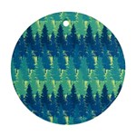 Christmas Trees Pattern Digital Paper Seamless Round Ornament (Two Sides)