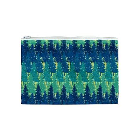 Christmas Trees Pattern Digital Paper Seamless Cosmetic Bag (Medium) from ArtsNow.com Front