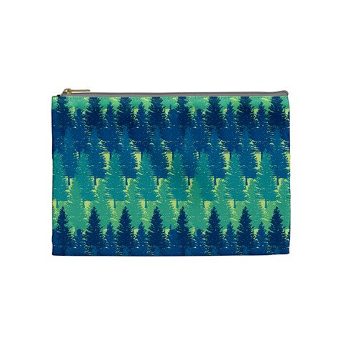 Christmas Trees Pattern Digital Paper Seamless Cosmetic Bag (Medium) from ArtsNow.com Front