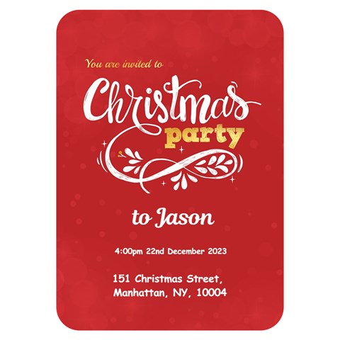 xmas Invitation Card 5  x 7  (Rounded) from ArtsNow.com Back