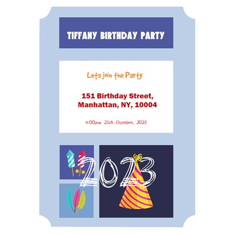 Birthday Invitation Card 5  x 7  (Ticket) from ArtsNow.com Left