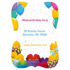 Birthday Invitation Card 5  x 7  (Bracket) from ArtsNow.com Back