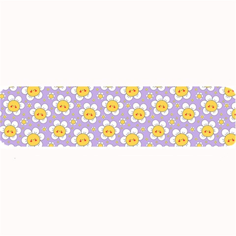 cute smile face chamomile Large Bar Mat from ArtsNow.com 32 x8.5  Bar Mat