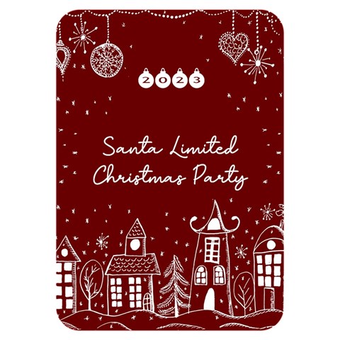 Xmas Invitation Card 5  x 7  (Rounded) from ArtsNow.com Front