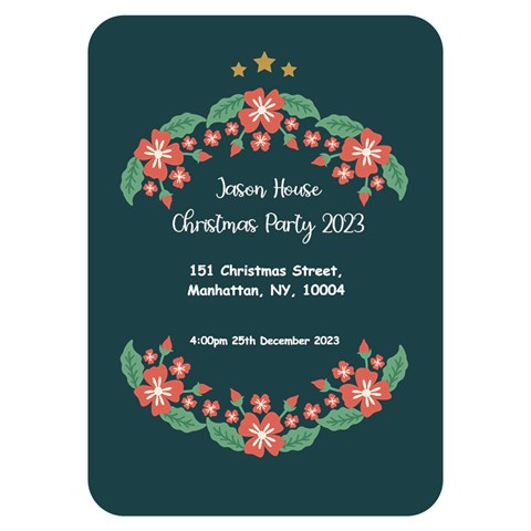 Xmas Invitation Card 5  x 7  (Rounded) from ArtsNow.com Back