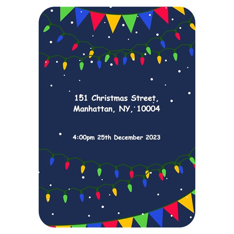 Xmas Invitation Card 5  x 7  (Rounded) from ArtsNow.com Back