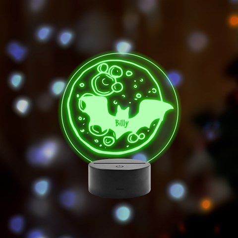 halloween Remote LED Acrylic Message Display (Black Round Stand)  from ArtsNow.com Front