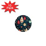 Christmas Tree Pattern 1  Mini Magnet (10 pack) 