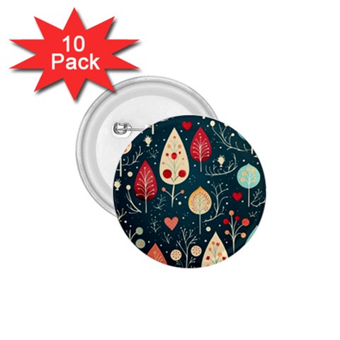 Christmas Tree Pattern 1.75  Buttons (10 pack) from ArtsNow.com Front